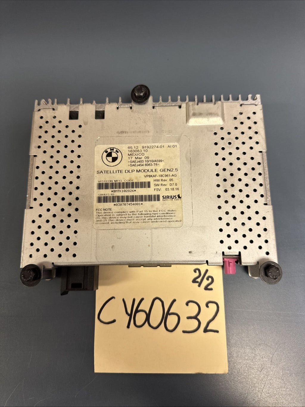 BMW/ X5 1 3 5 6 7 X6 Z4 SERIES OEM SATELLITE RADIO MODULE SIRIUS GEN2.5 DLP