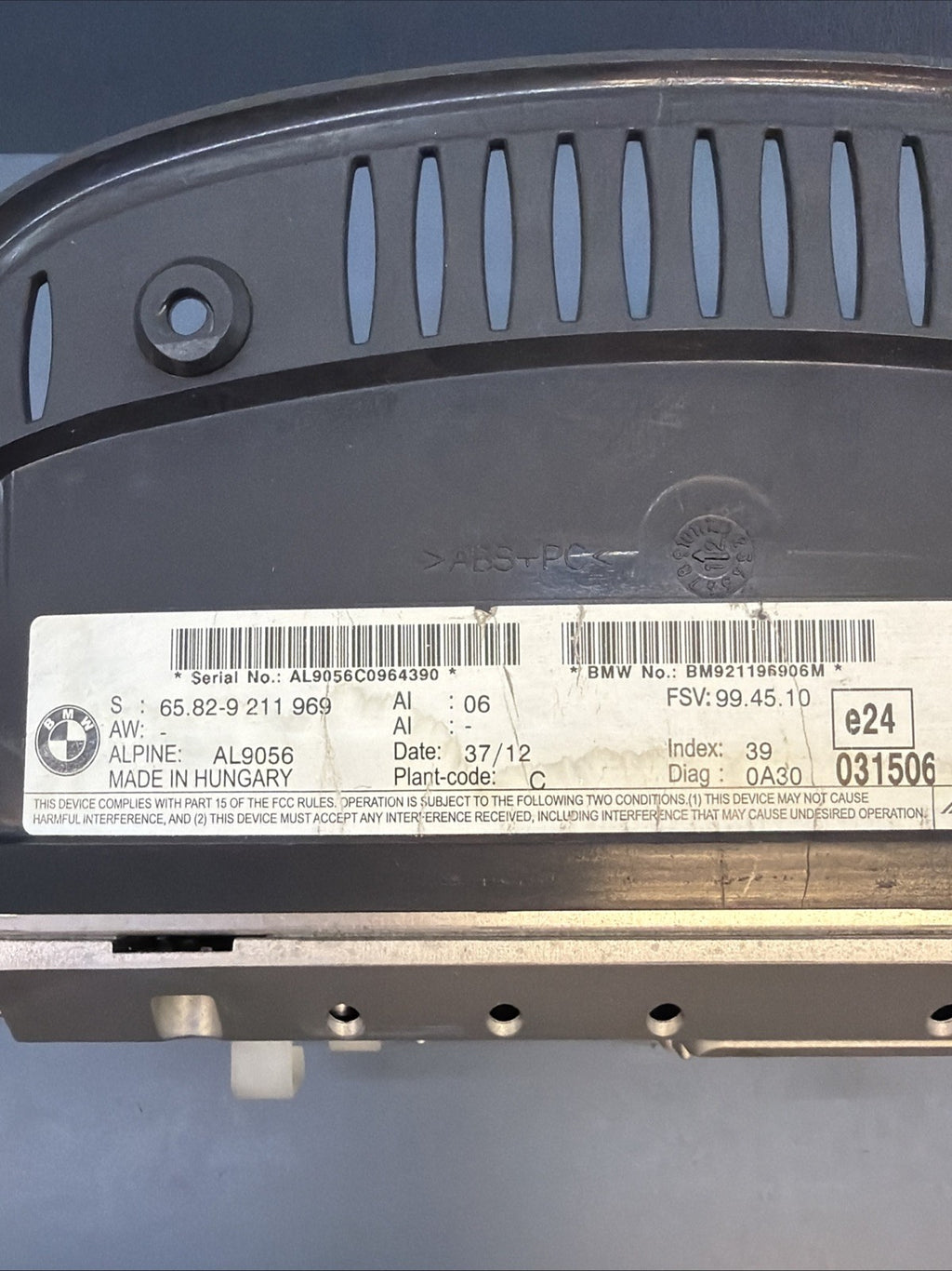 BMW E90 E60 E63 CIC Navigation On-Board Monitor Cluster Display OEM 9211969