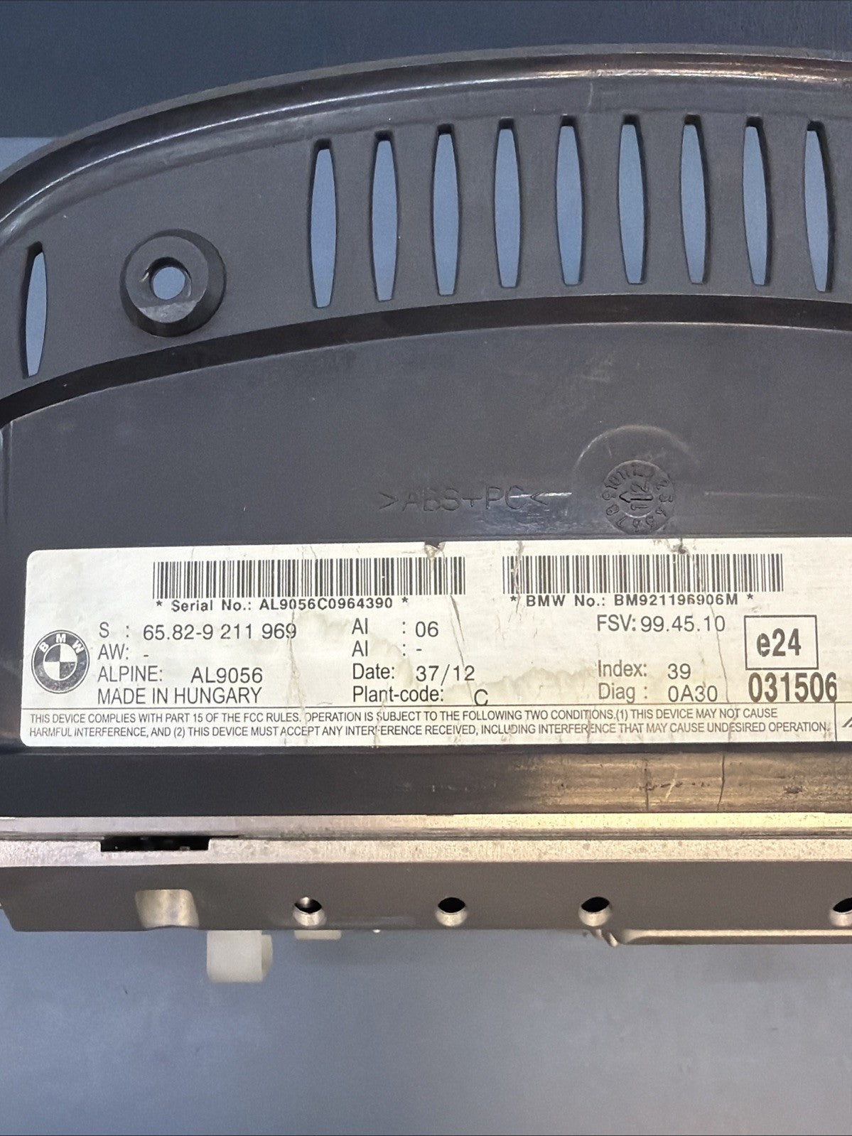 BMW E90 E60 E63 CIC Navigation On-Board Monitor Cluster Display OEM 9211969