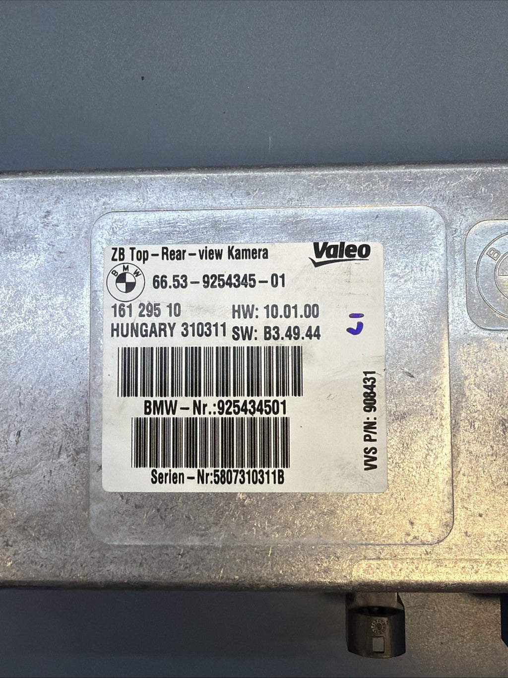 07-13 BMW E70 E71 X5 X6 Rear View Backup Camera Control Module 9254345 OEM