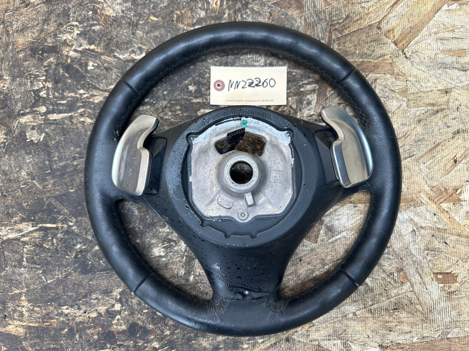 BMW 06-11 E90 3 SERIES BLACK LEATHER SPORT STEERING WHEEL W PADDLES OEM 6795858