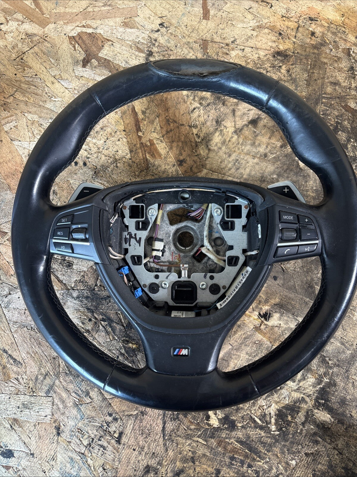 BMW F01 F02 F10 F11 M Sport Black Leather Steering Wheel OEM 6175430