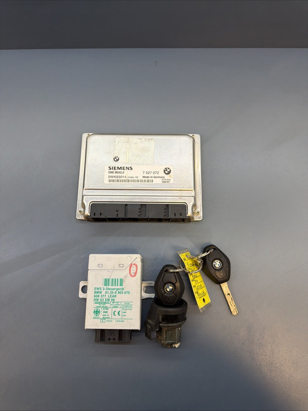 BMW E85 Z4 3.0L M54 DME ENGINE ECU EWS KEY SET  MS45 7527072