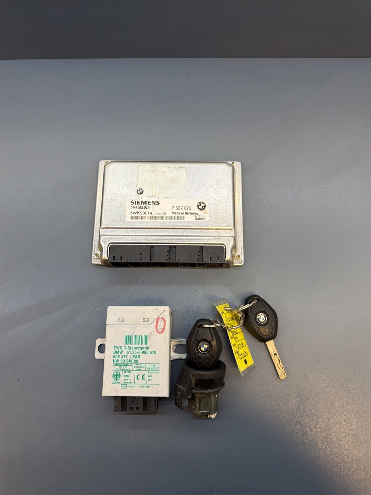 BMW E85 Z4 3.0L M54 DME ENGINE ECU EWS KEY SET  MS45 7527072
