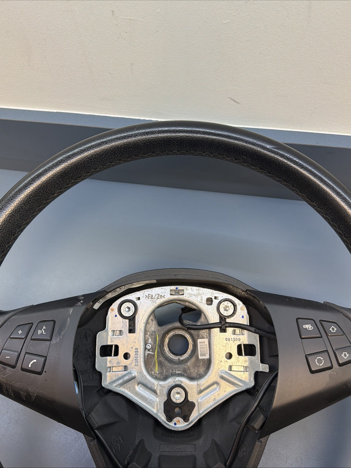 2007-13 BMW X5, E70 Black Leather Steering Wheel W/ Audio OEM 2445433