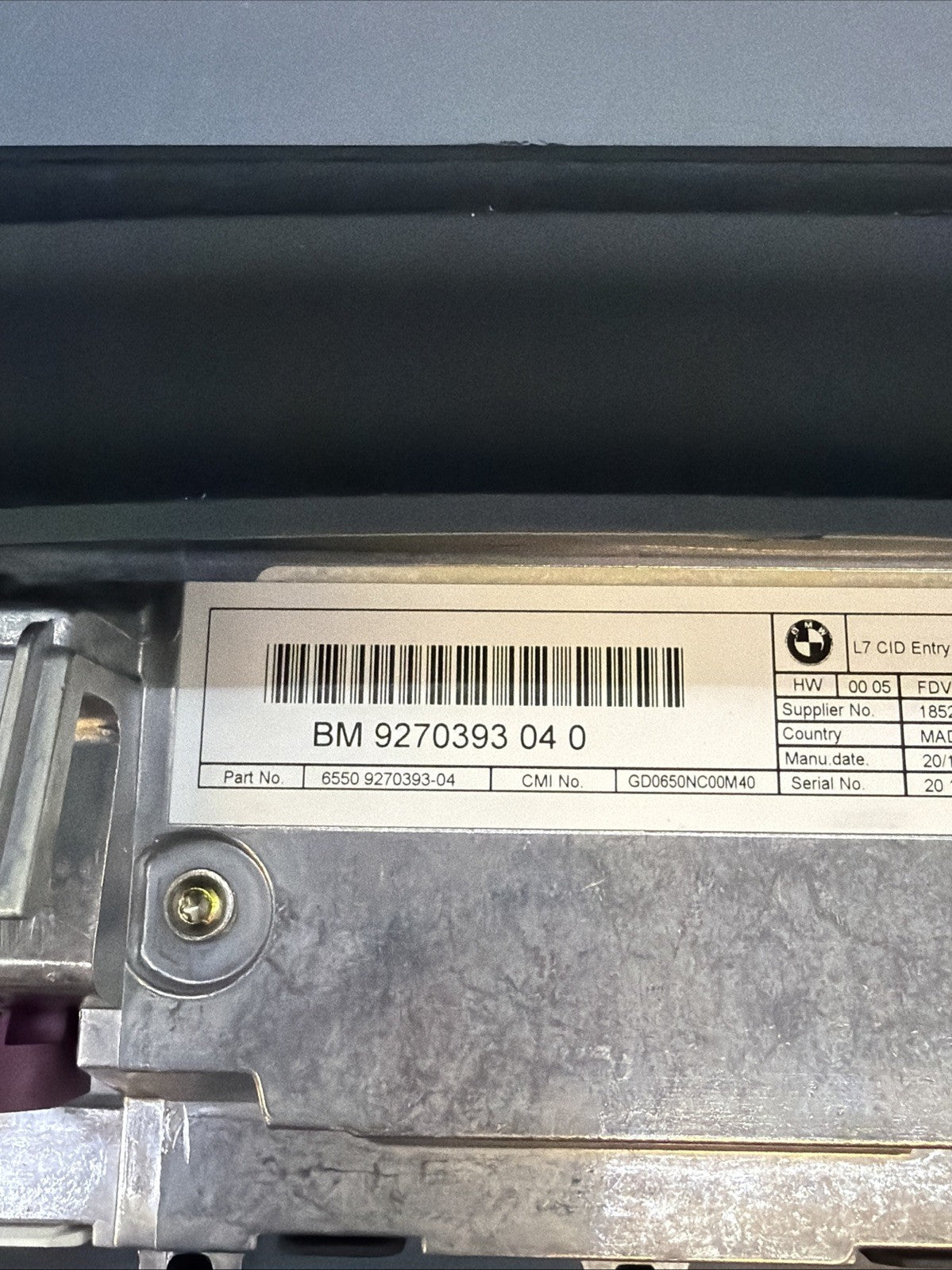 12-18 BMW F30 3 4 Series Radio Navigation Screen Display OEM 9270393