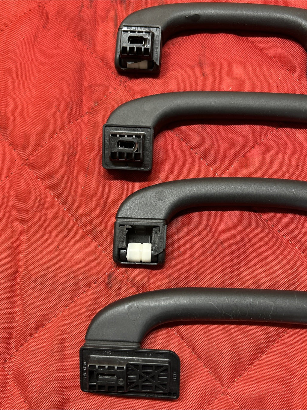 07-13 BMW X5 INTERIOR ROOF REAR LEFT GRAB HANDLE 6977693 SET OF 4 BLACK