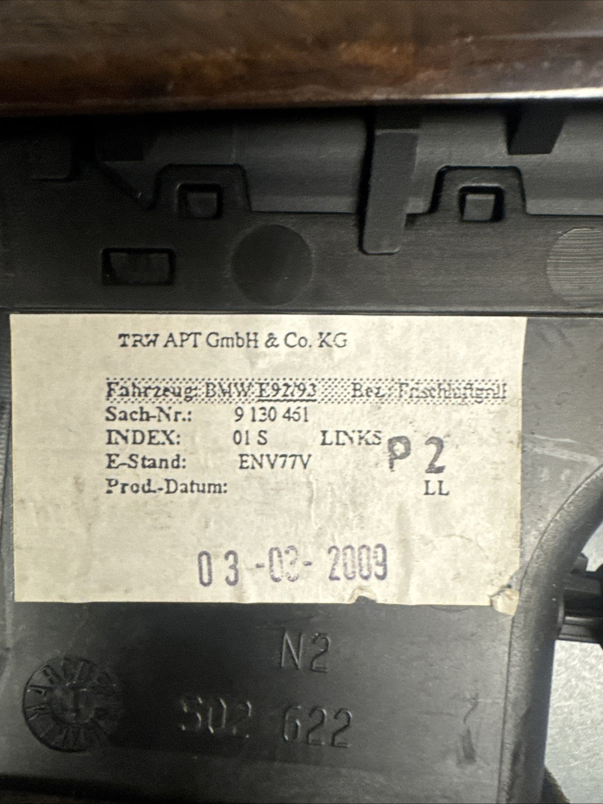 06-13 BMW E90 E93 328i 335d Left Side Dash Air Vent Flow Grill 9130459 OEM Auto