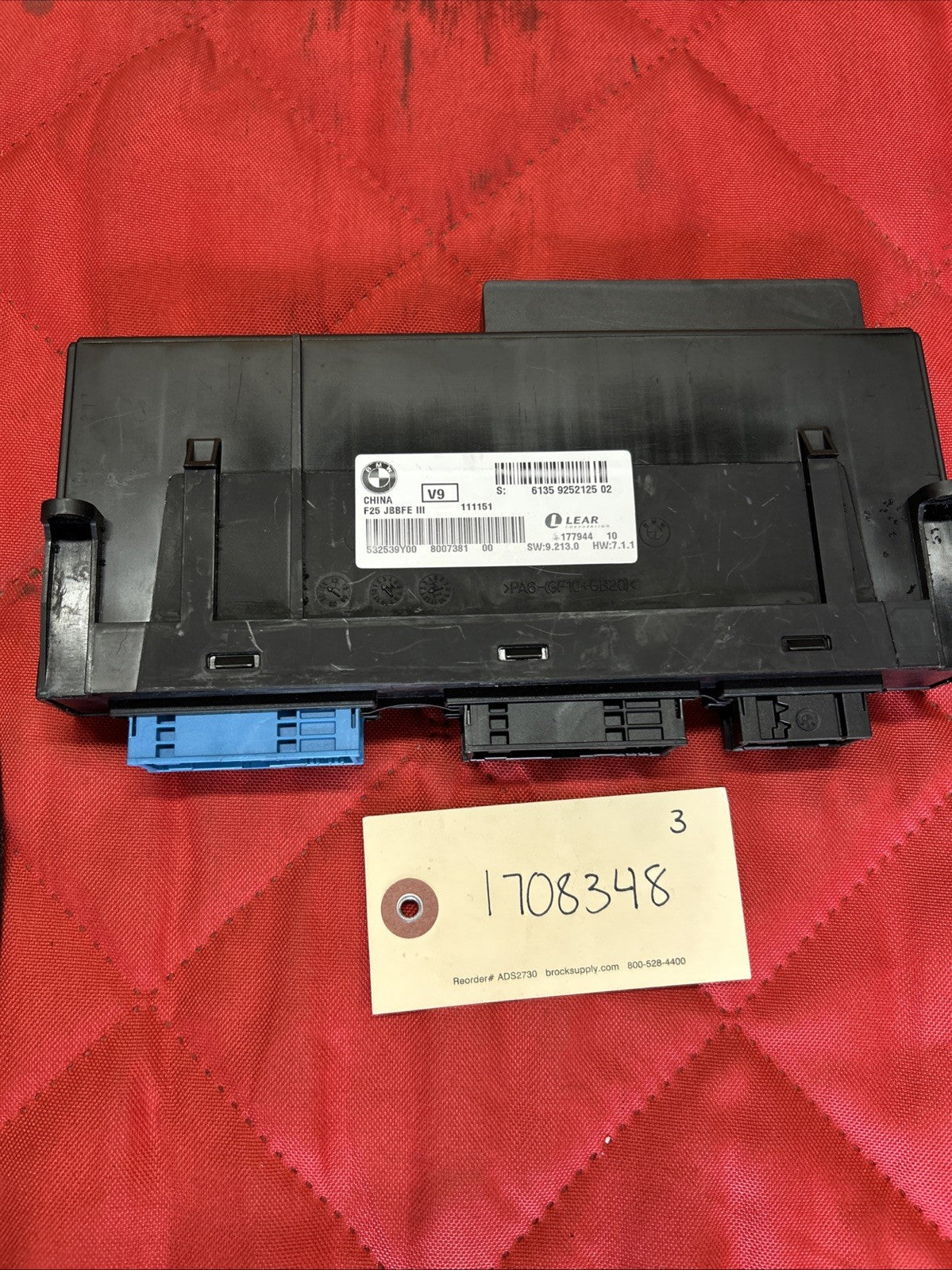 BMW X3 F25 X4 F26 CONTROL MODULE JUNCTION BOX ELECTRONICS 3 ECU JBBFEIII 9252125