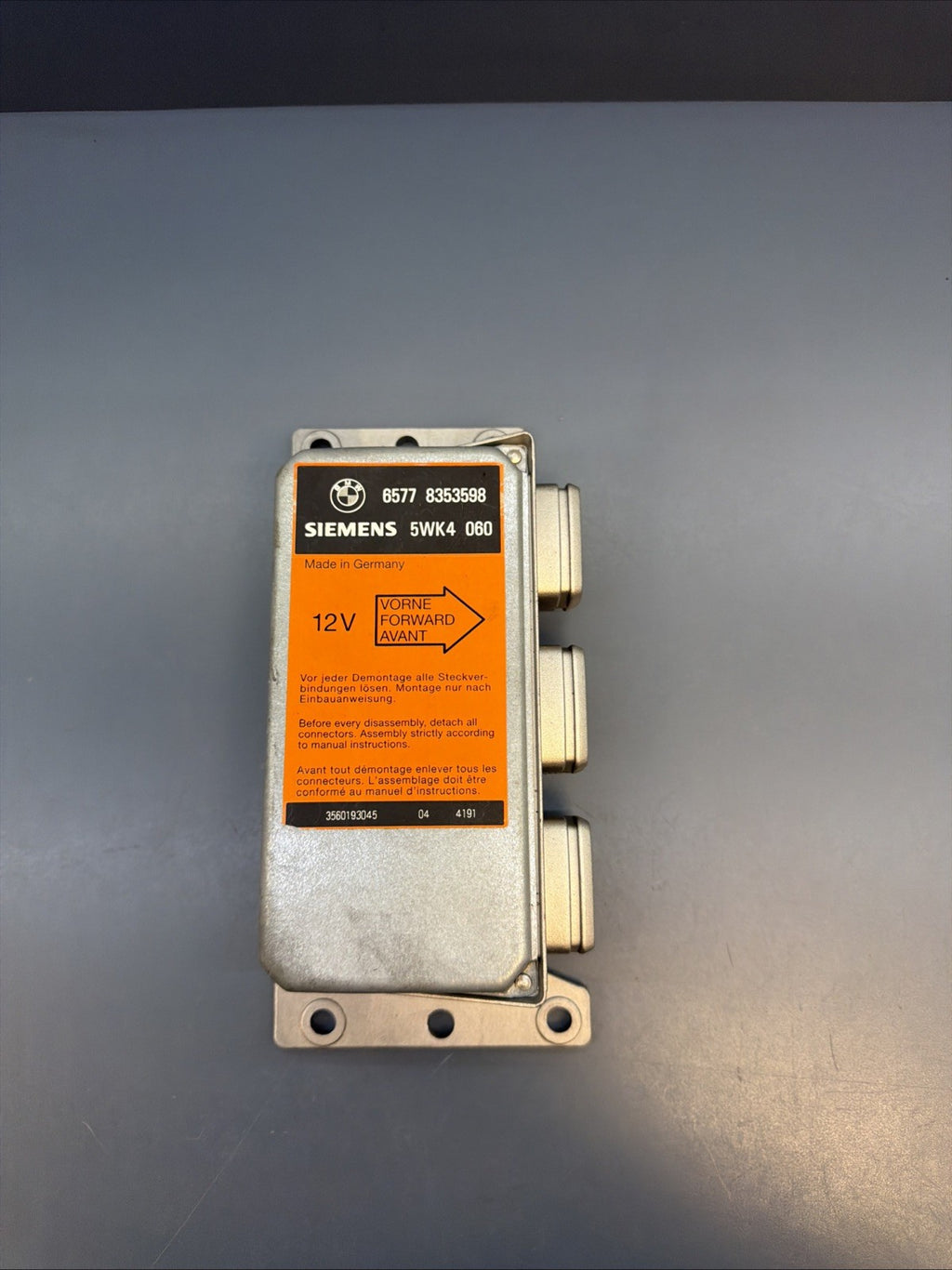 1992 - 1993 BMW 325i SRS Control Module Unit Chassis Brain Box  8353598
