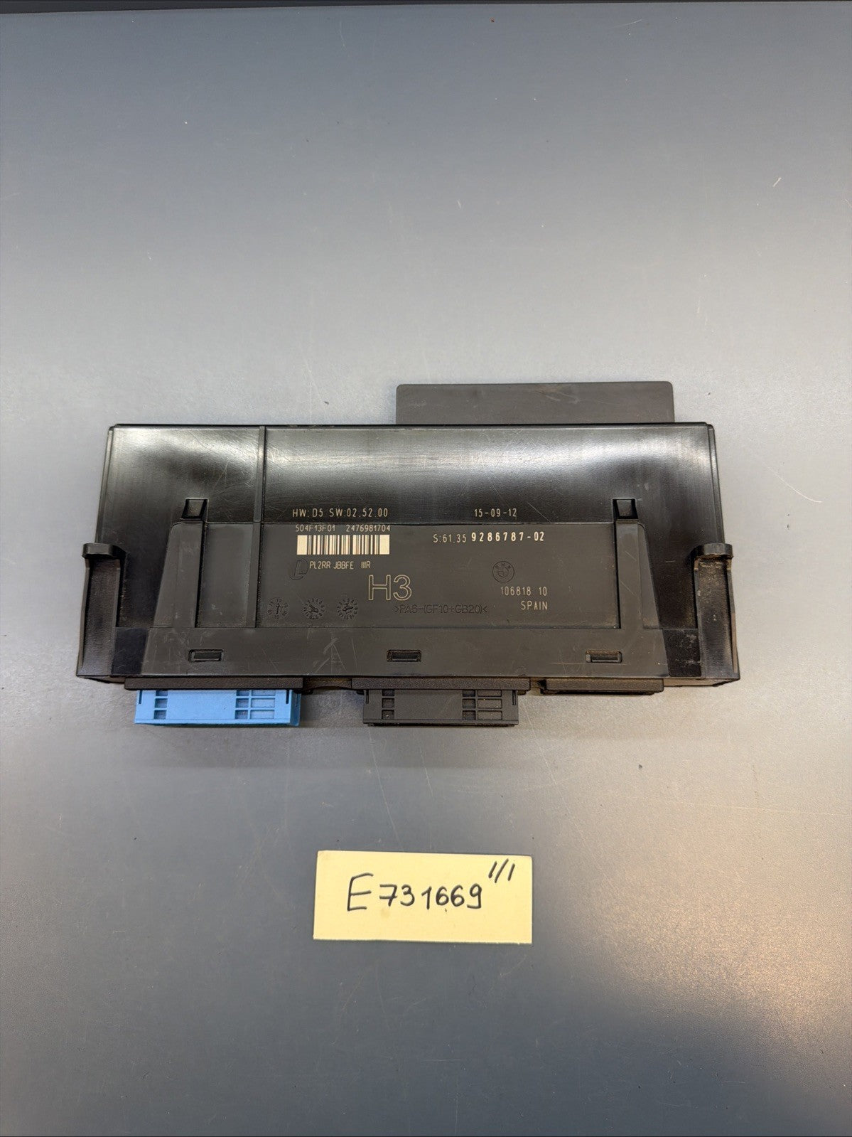 08-13 BMW Body Control Module Junction Box Convertible 3 Series E93 9286787