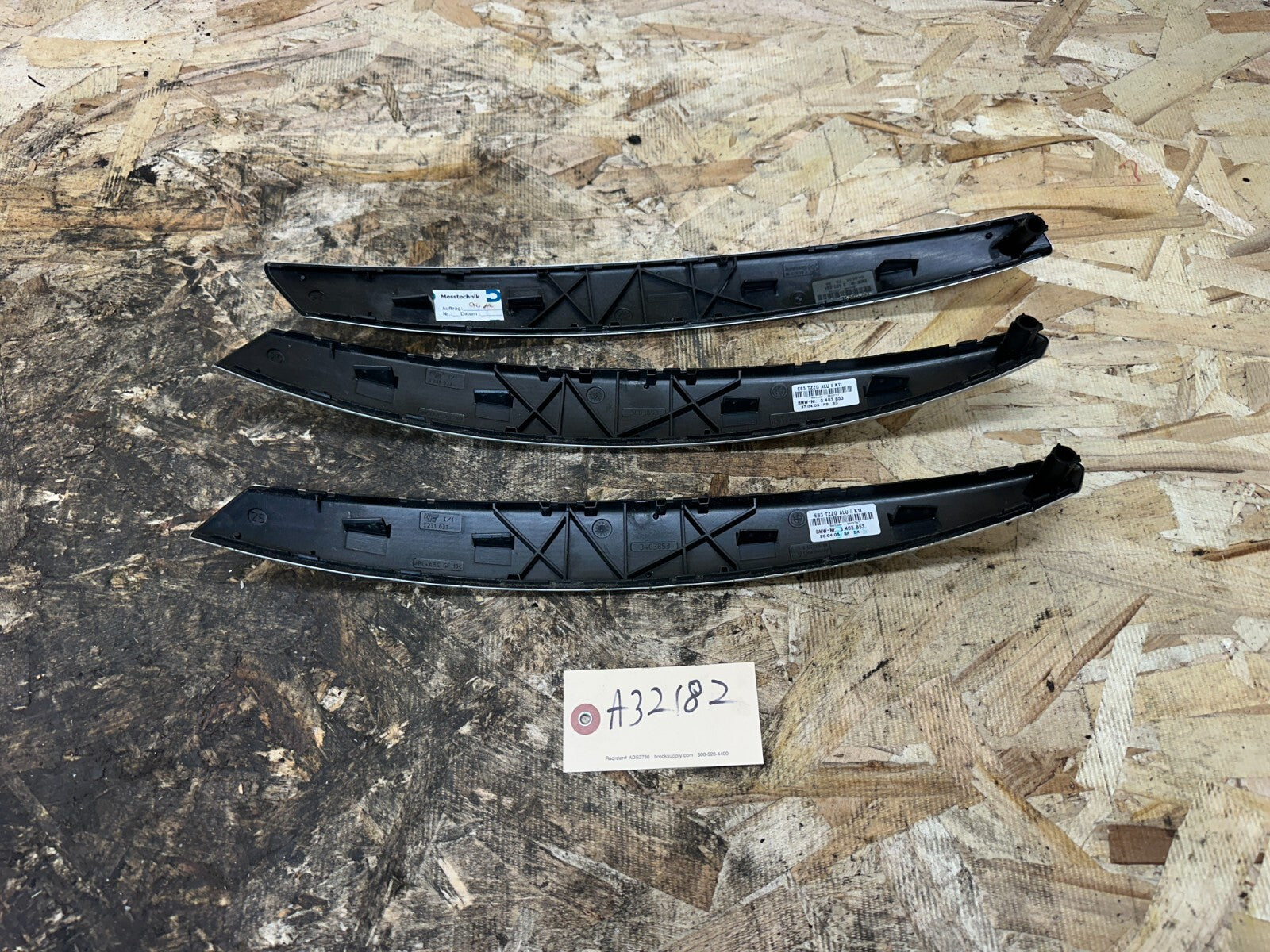 BMW 03-06 E83 X3 DOOR HANDEL TRIM L+R SET OF 3pc SILVER OEM 3403853+3403854