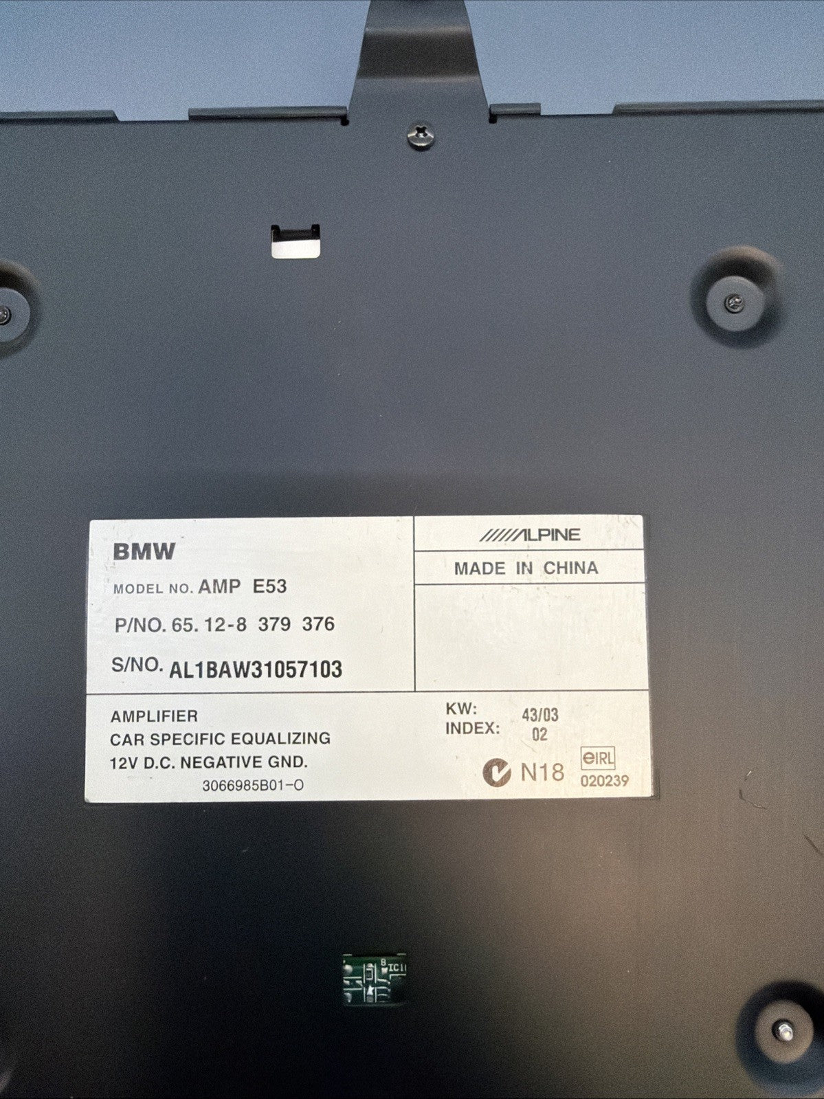 BMW E53 X5 series AMPLIFIER HIFI SOUND SYSTEM AUDIO AMP Alpine 8379376