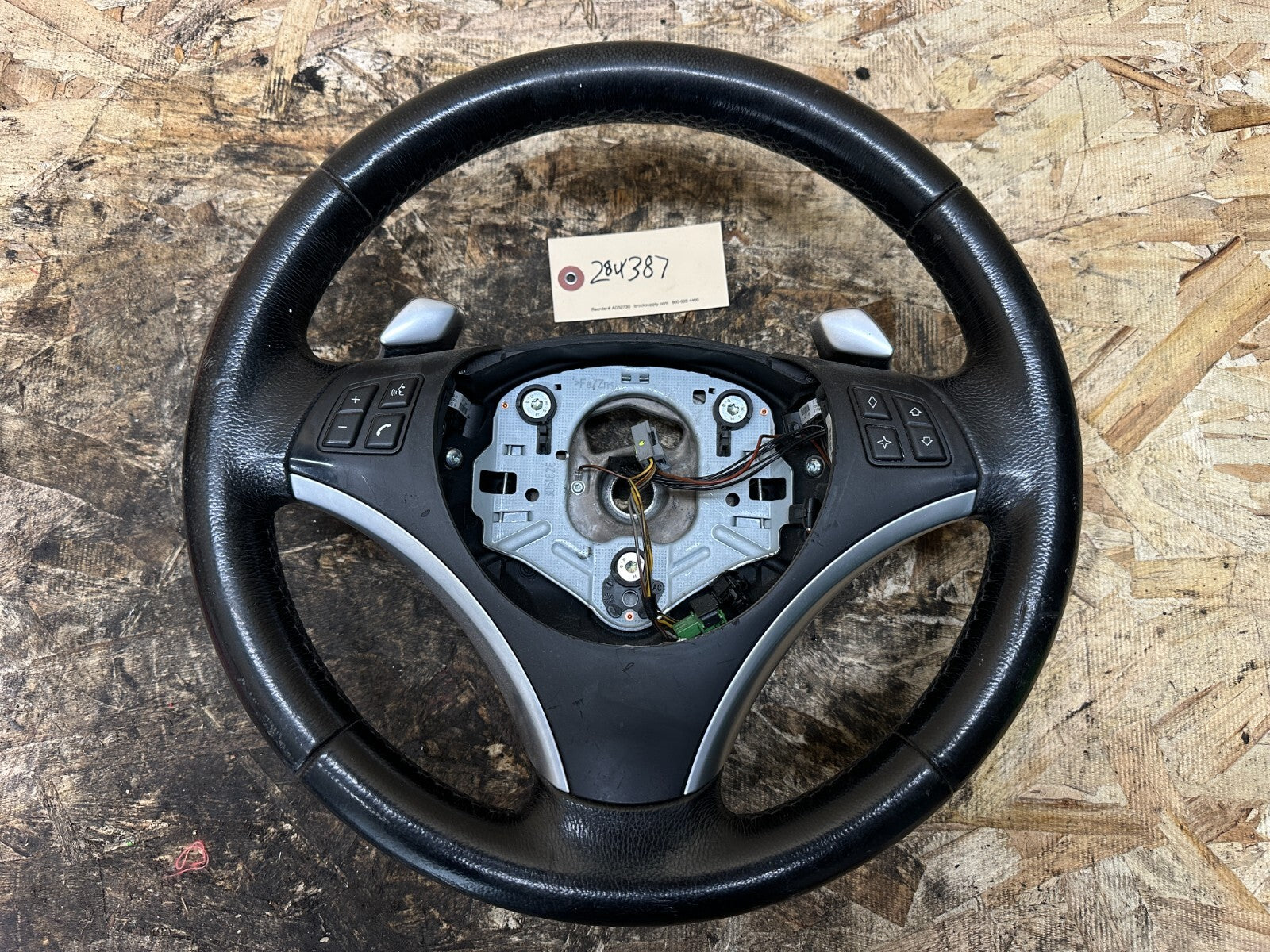 BMW 06-09 E9X 3 SERIES BLACK SPORT LEATHER STEERING WHEEL OEM 6774968