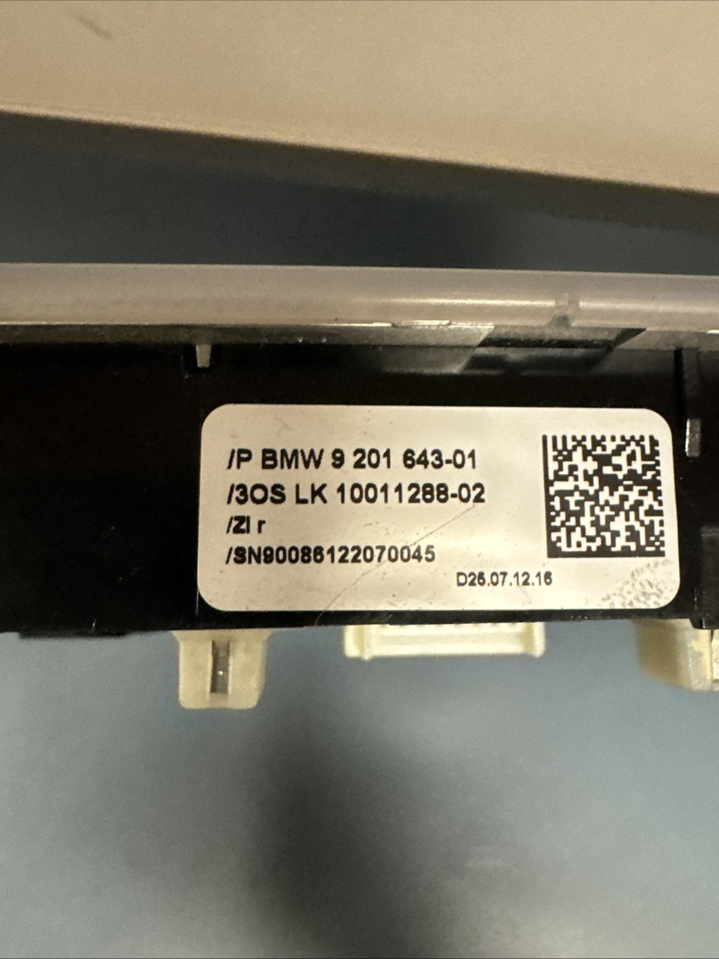 09-11 BMW E90 E91 E92 E84 REAR OVERHEAD CONSOLE DOME READING LIGHT 9201643 OEM