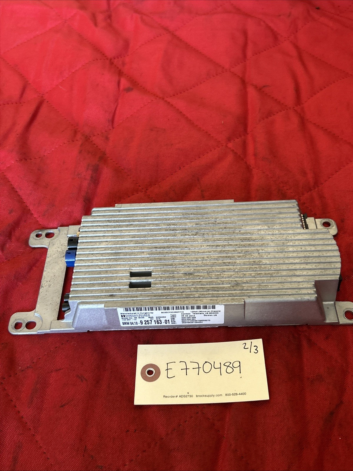 09-16 BMW 335i E90 E91 E92 X1 X5 Telematics Bluetooth Control Module 9257163