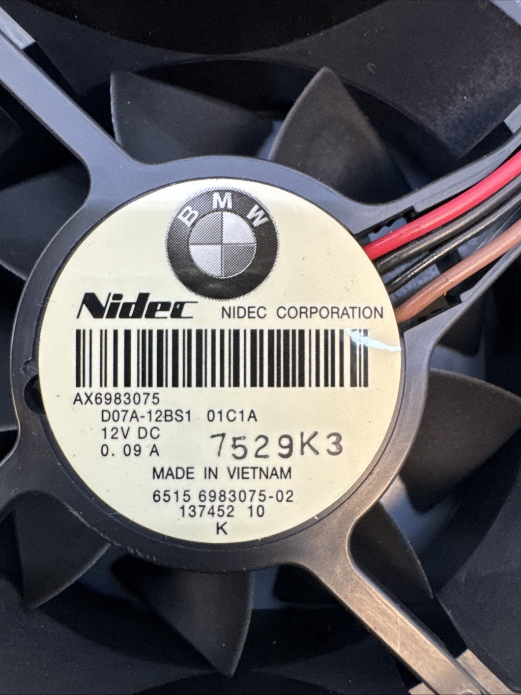 BMW E93 M3 M5 X5 X6 E60 E64 E82 E88 E90 E91 Amplifier Cooling Fan 6983075 OEM