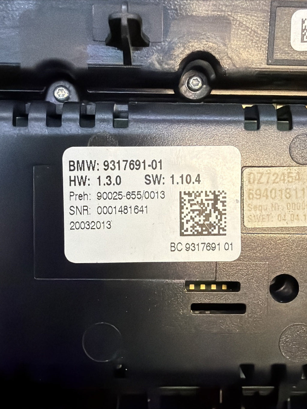 2012-2018 BMW F06 F13 640i Dash AC Heat Climate Control Switch OEM 9317691