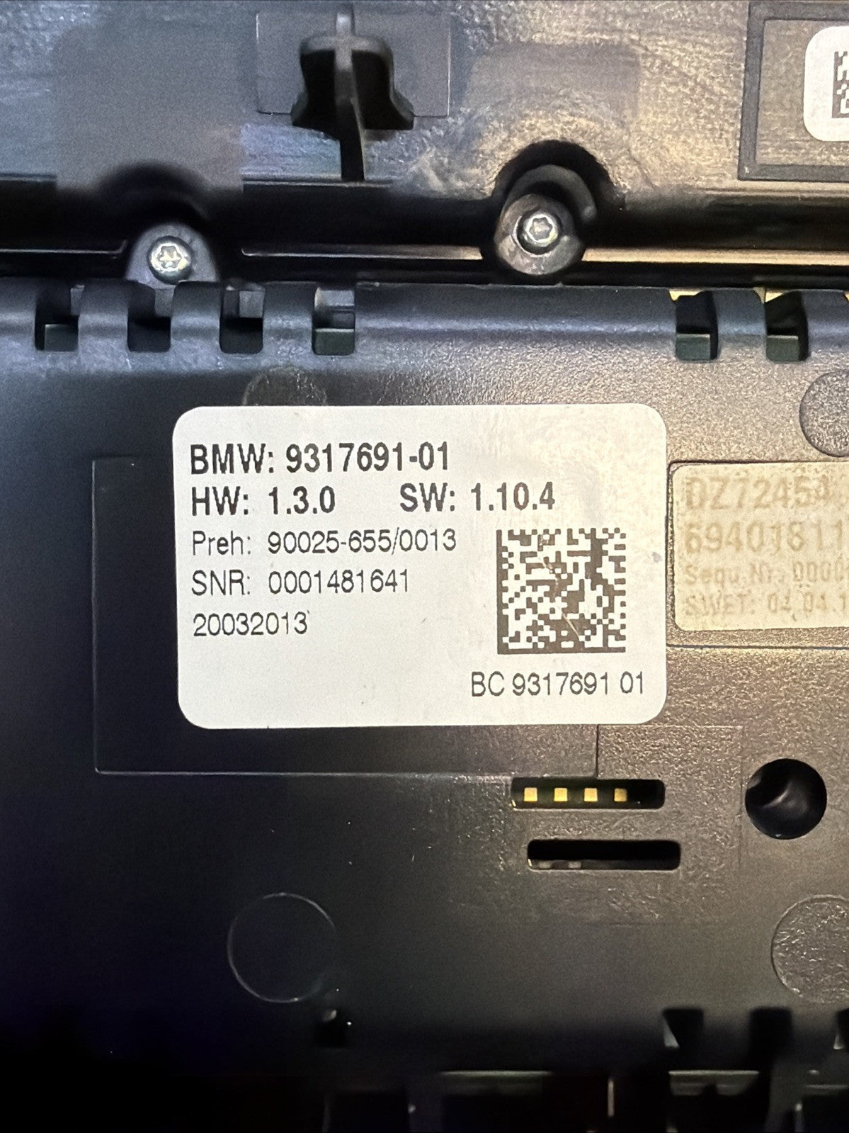 2012-2018 BMW F06 F13 640i Dash AC Heat Climate Control Switch OEM 9317691