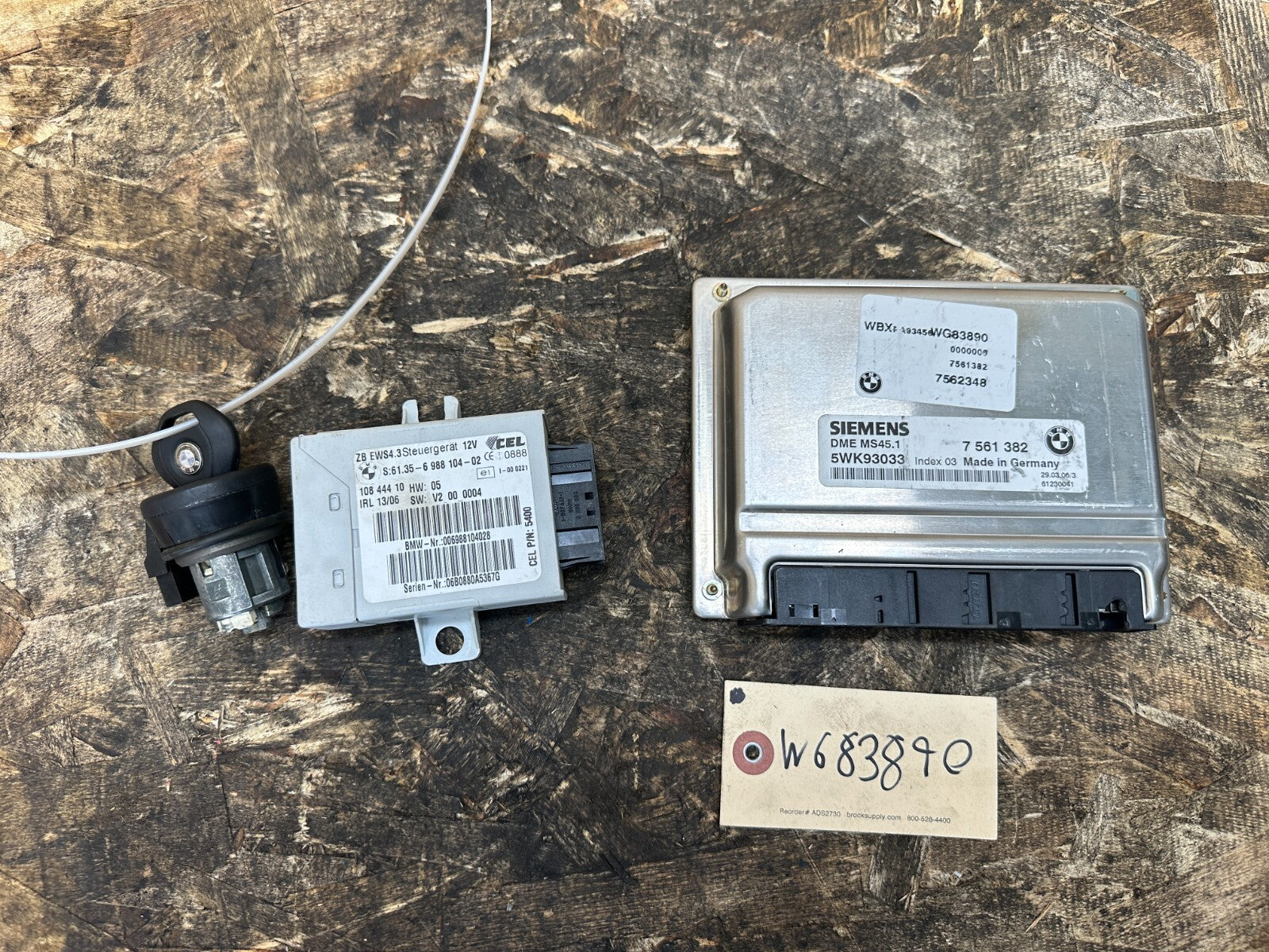 BMW 2003-2006 E83 ECU+CAS(IMMOBILIZER)+KEY VIN MATCHED SET OEM 6988104+7561382