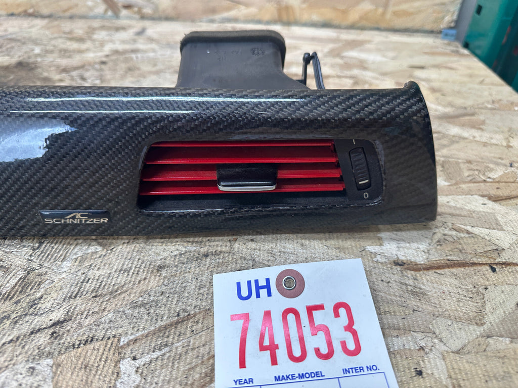 BMW 2008-2013 E90 3 SERIES RIGHT DASH VENT TRIM WOODGRAIN W CARBON WRAP 7132851