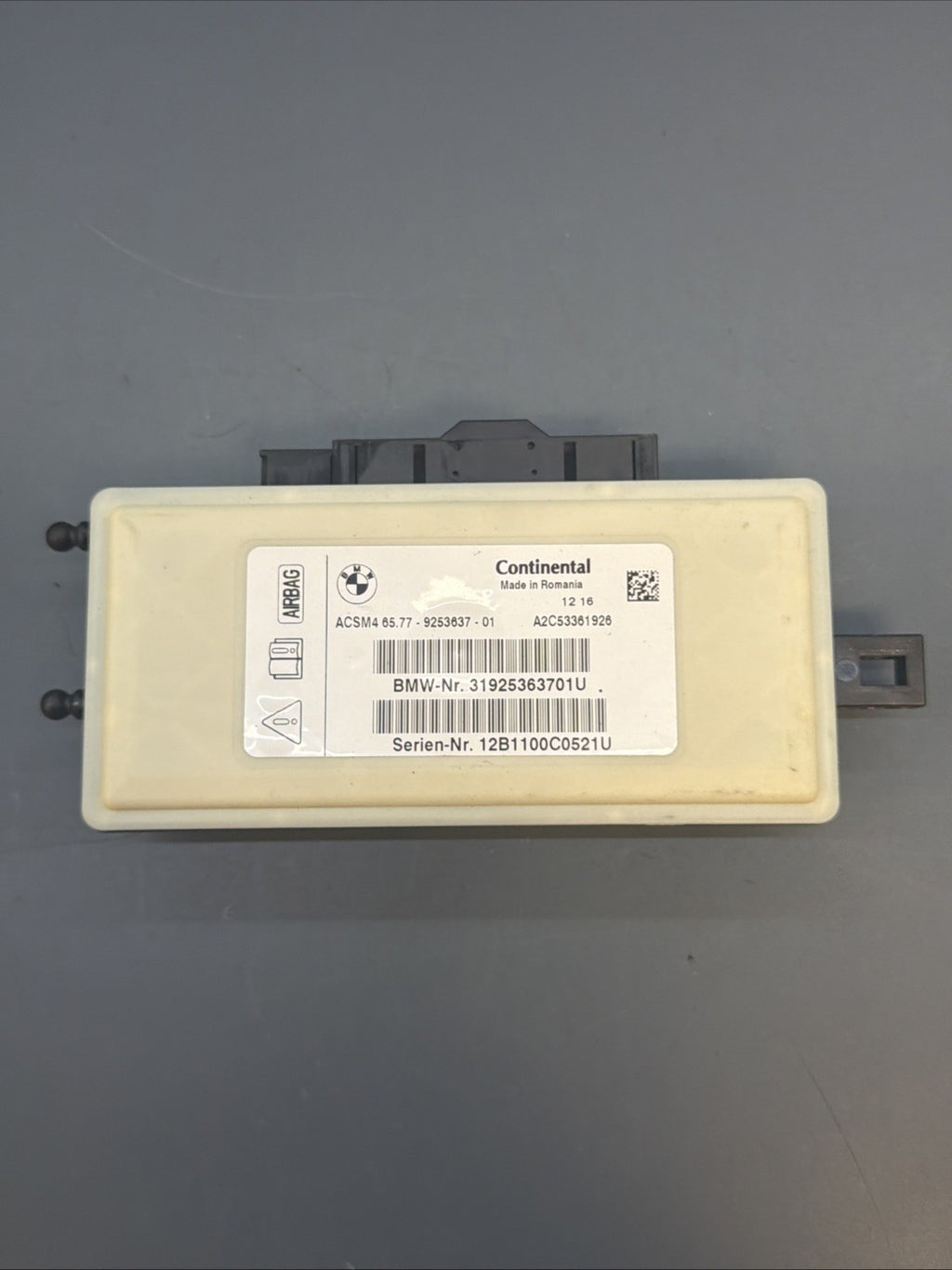 BMW 2011-2017 F25 X3 F10 F30 3/5 SERIES CRASH SRS CONTROL MODULE OEM 9253637