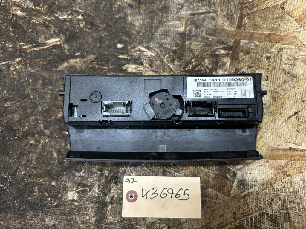 BMW 2006-2012 E90 HVAC HEATER AC CLIMATE CONTROL SWITCH PANEL BLACK OEM 9199260