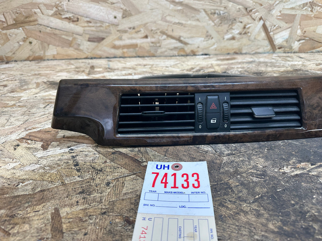 BMW 2001-2010 5 SERIES CENTER DASH POPLAR WOOD VENT TRIM OEM 6970268