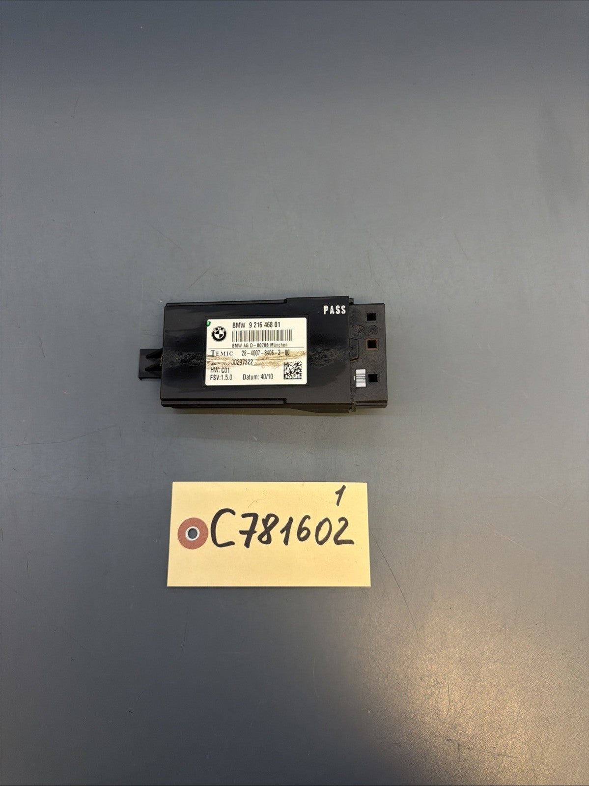 11-16 BMW 528I 535I 550I F10 SEAT CONTROL MODULE UNIT TEMIC 9216468 OEM