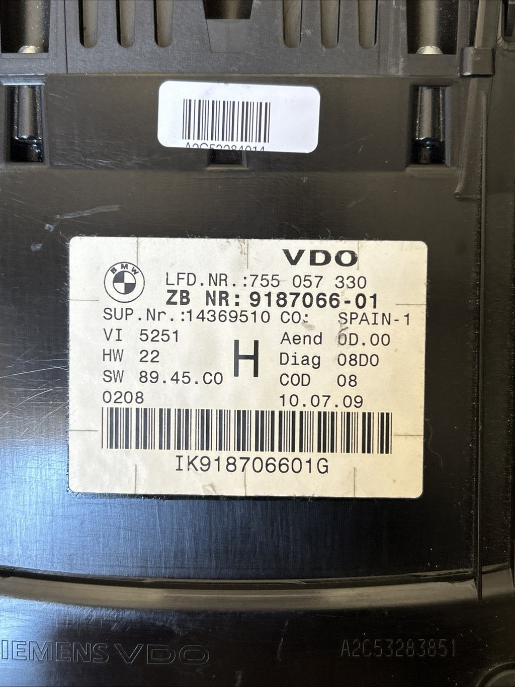 BMW 06-13 E90 3 SERIES SPEEDOMETER INSTRUMENT GAUGE CLUSTER BLACK 9187066 171K