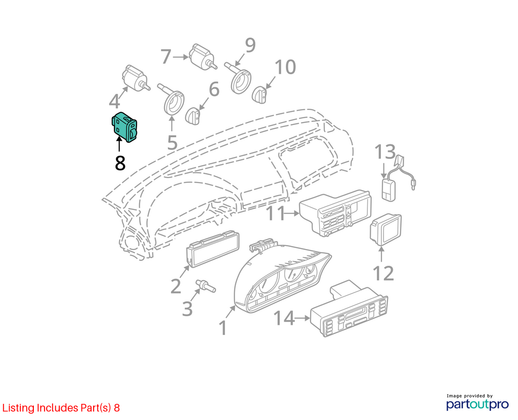 95-03 BMW E39 530i 540i M5 Dash Clock Light Dimmer Unit 8360461 OEM