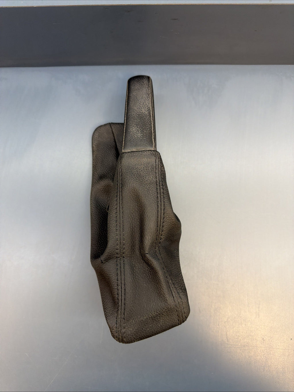 06-13 BMW E90 328i EMERGENCY BRAKE HANDLE BOOT COVER BLACK LEATHER OEM 7137535