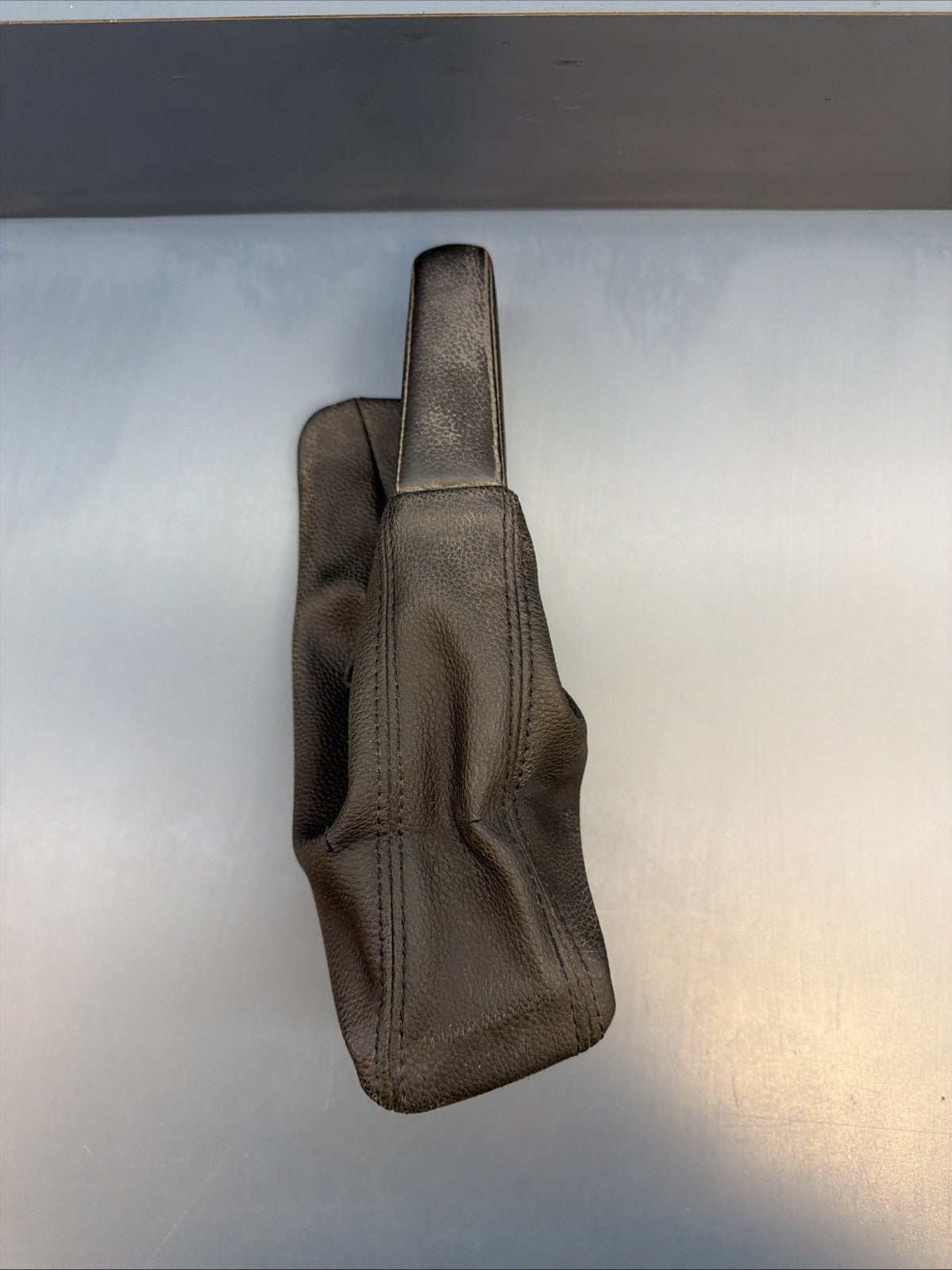 06-13 BMW E90 328i EMERGENCY BRAKE HANDLE BOOT COVER BLACK LEATHER OEM 7137535