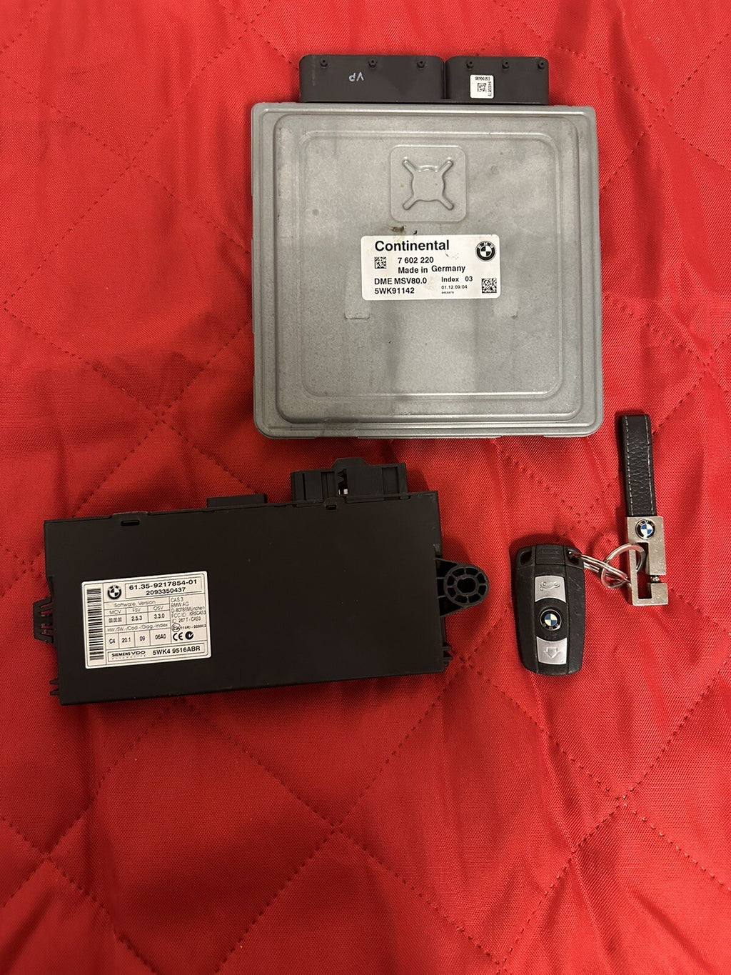 BMW 328I 128I E90 E92 E93 E82 N52  ENGINE ECU SET DME MSV80 CAS3 KEY SET 7602220