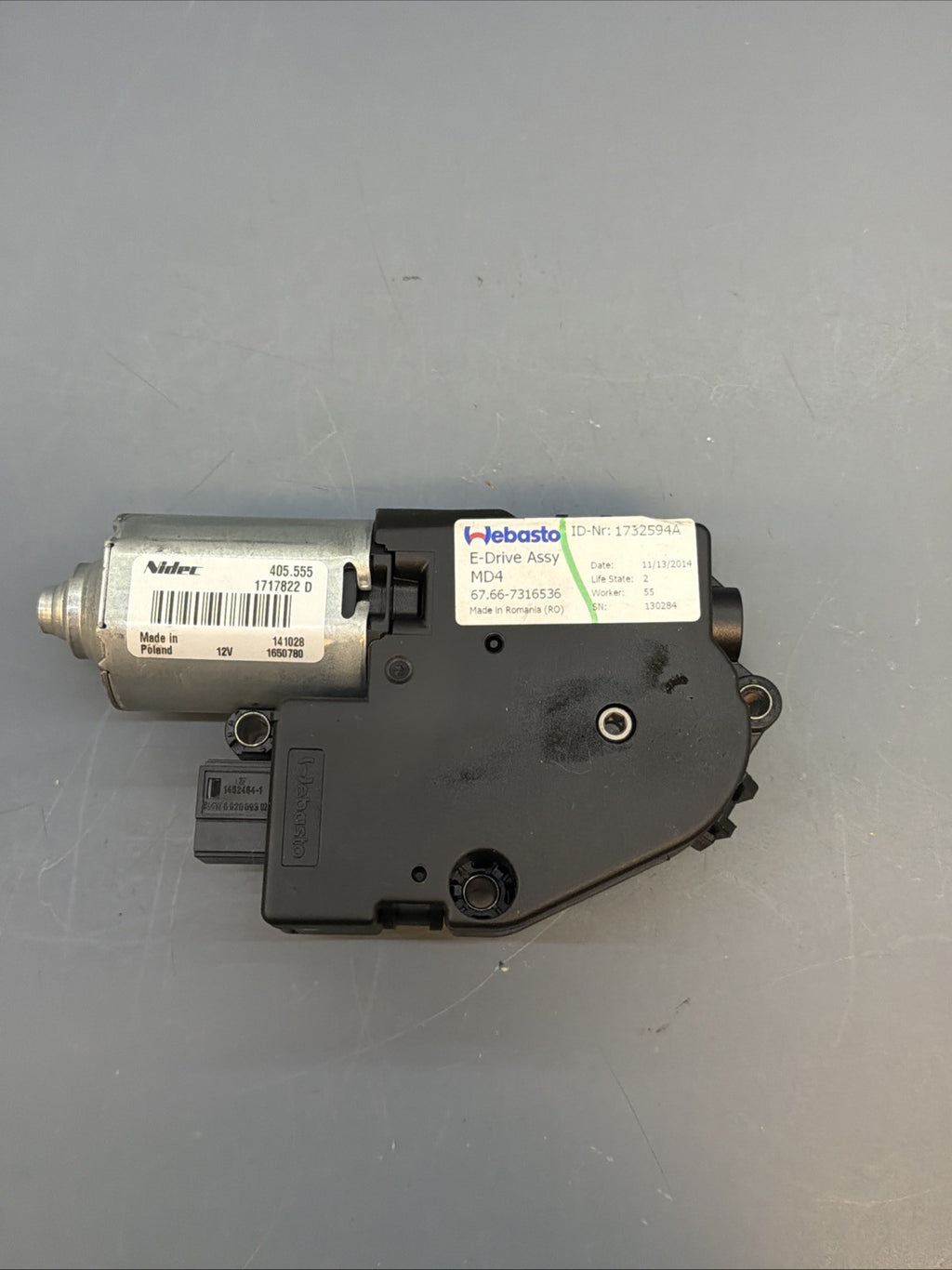 12-18 BMW F30 F34 3-SERIES SUNROOF MOTOR DRIVE UNIT 7316536 OEM