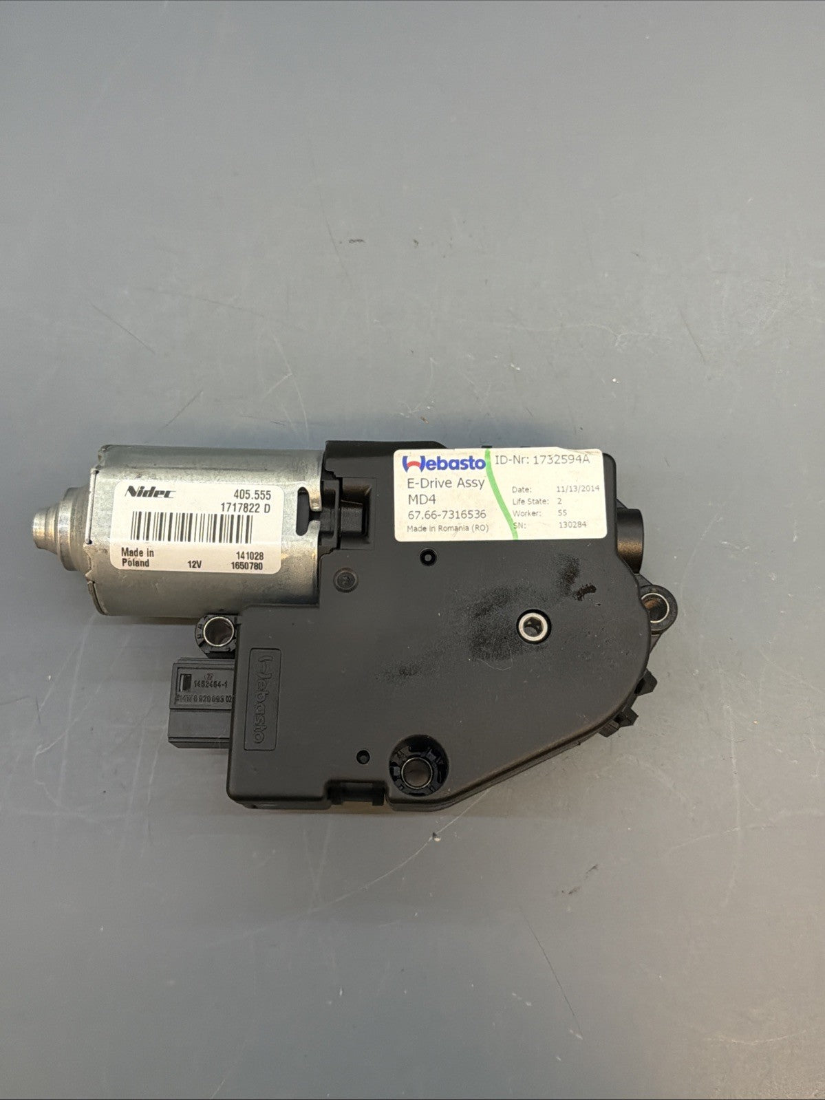 12-18 BMW F30 F34 3-SERIES SUNROOF MOTOR DRIVE UNIT 7316536 OEM