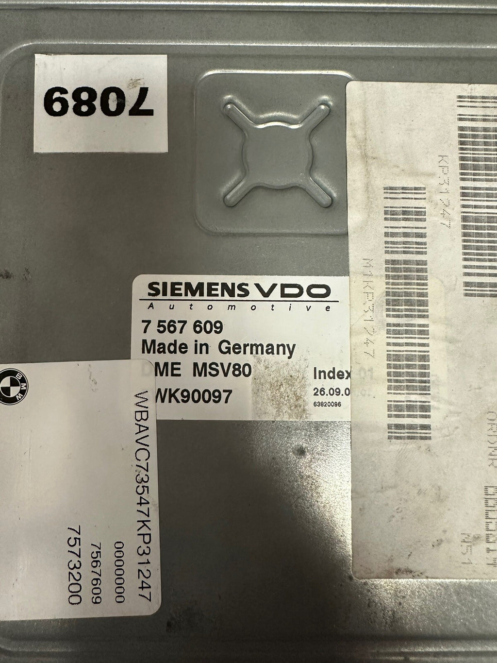 BMW 328I 128I E90 E92 E93 E82 N52 ENGINE ECU SET DME MSV80 CAS3 KEY SET 7567609O