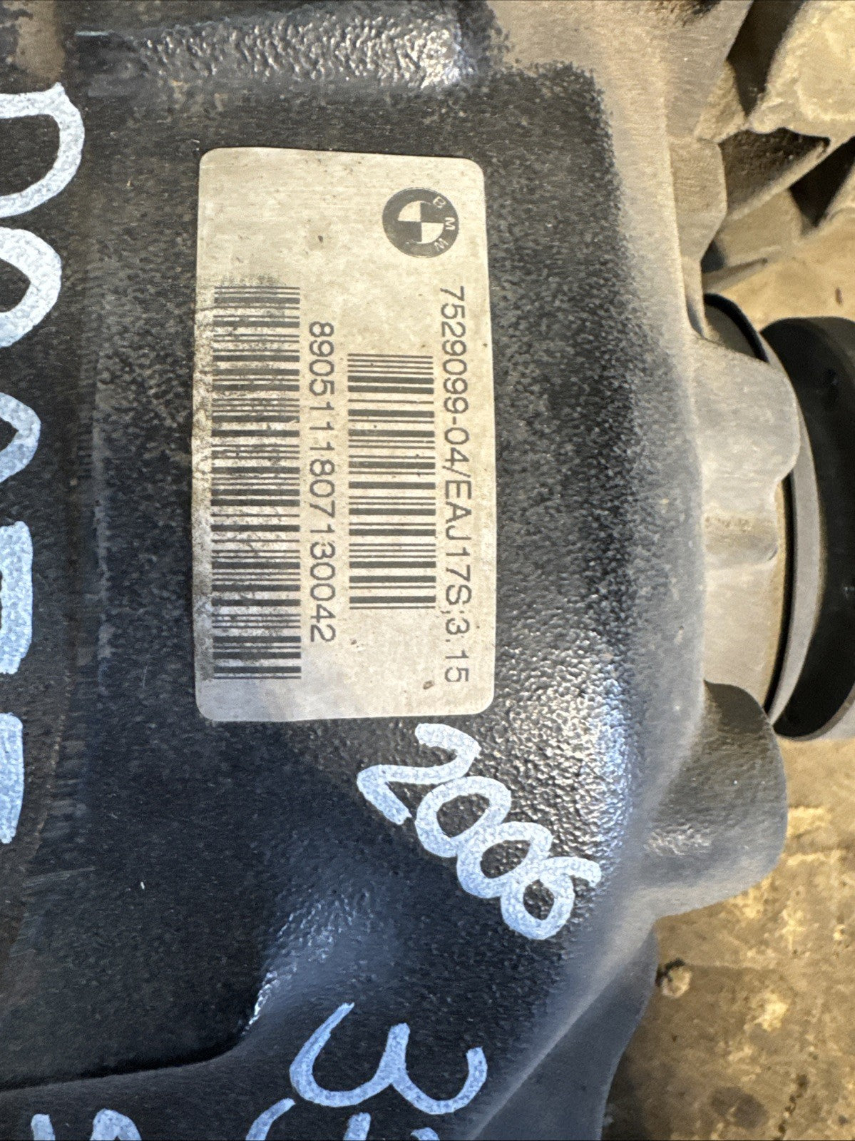 BMW REAR DIFFERENTIAL E90 SERIES 330i MANUAL FINAL DRIVE 3.15 7529099