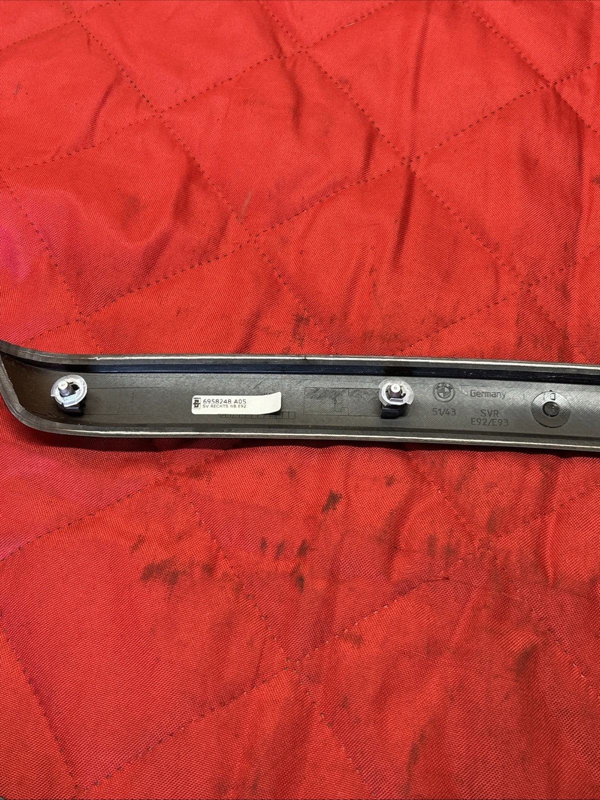 07-13 BMW E92 E93 3 SERIES REAR RIGHT PASSENGER SIDE QUARTER PANEL TRIM 6958248