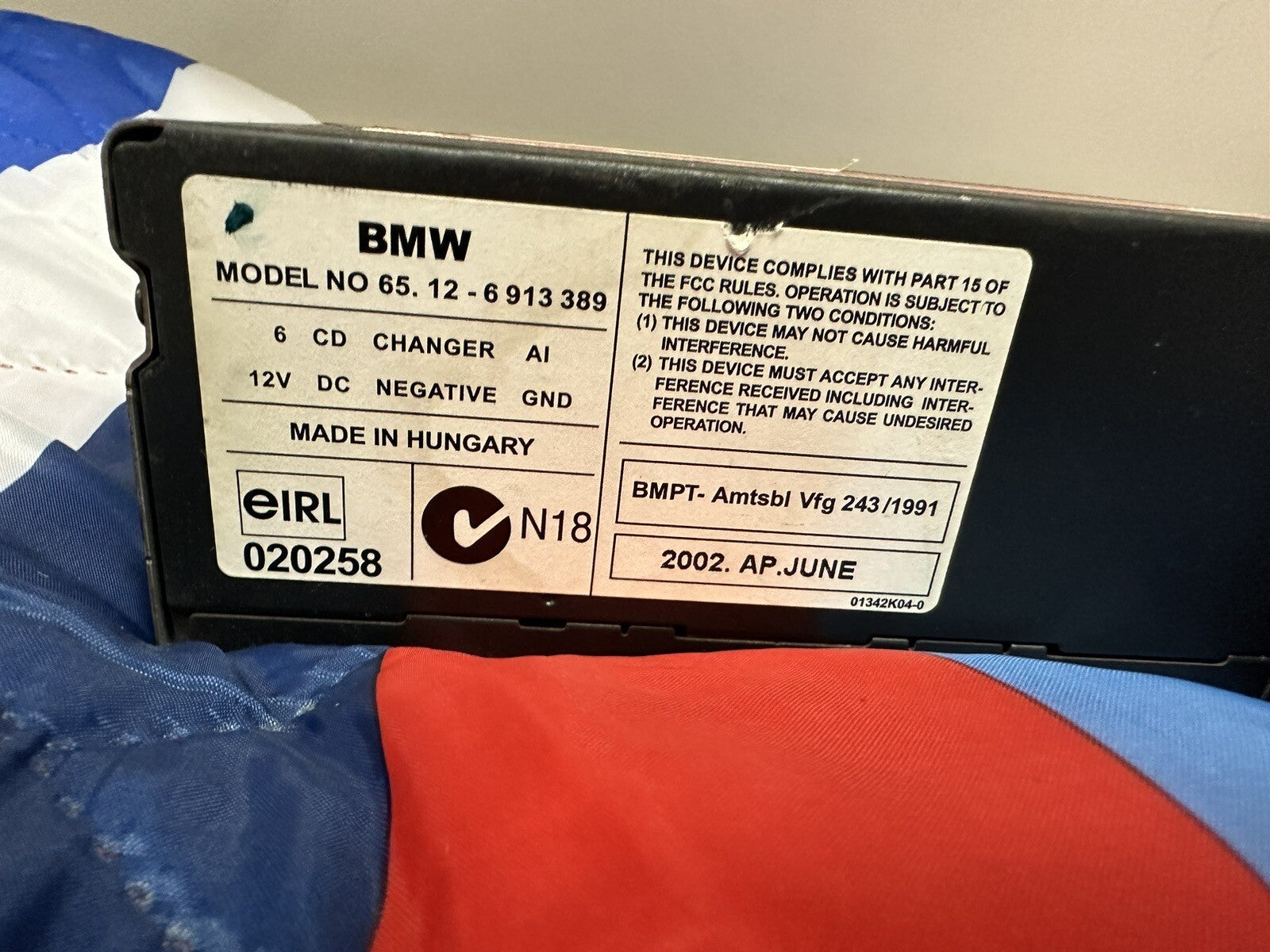 BMW E39 E46 E53 E85 E86 CD MULTICHANGER 6 DISC CHANGER & CARTRIDGE 6913389