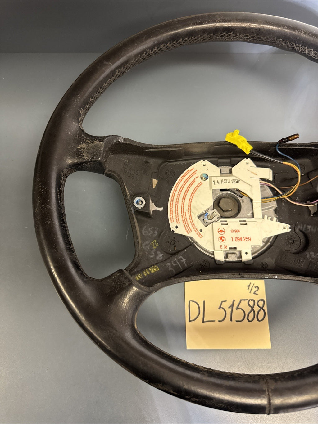 1998 BMW 740iL E38 4 Spoke Leather Steering Wheel OEM Used