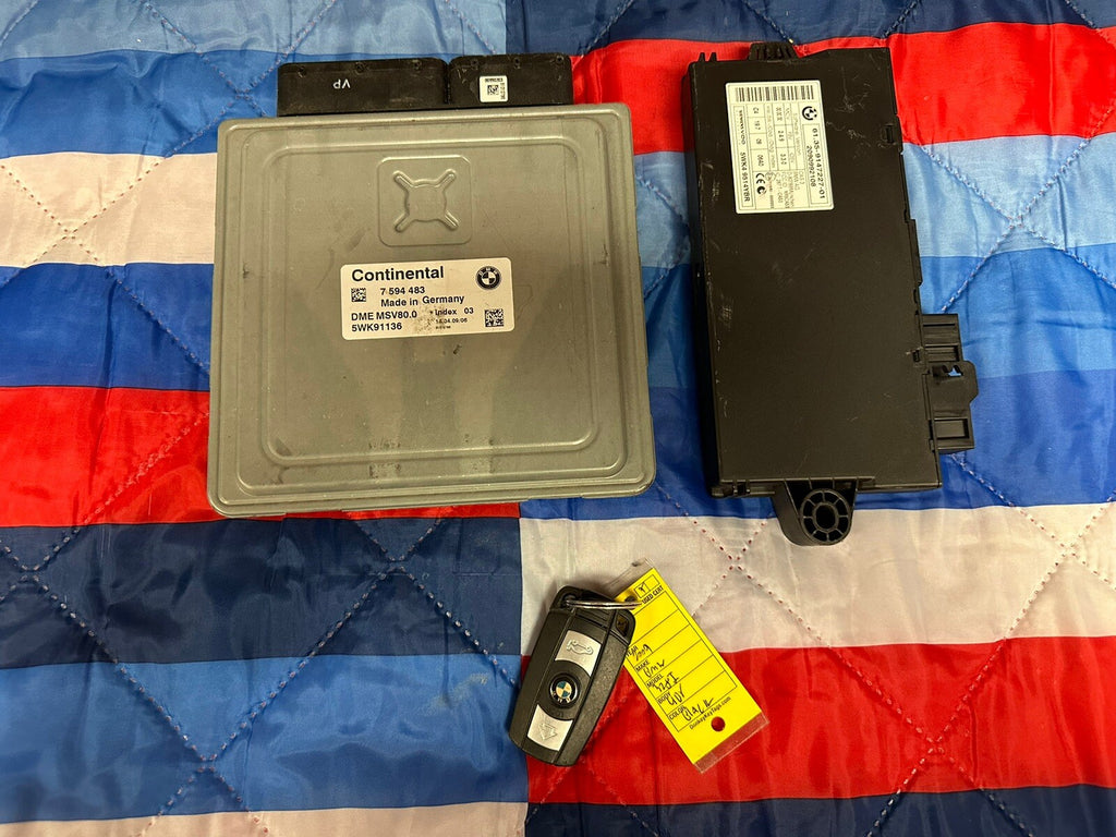 BMW 328I 128I E90 E92 E93 E82 N52 ENGINE ECU SET DME MSV80 CAS3 KEY SET 7594483