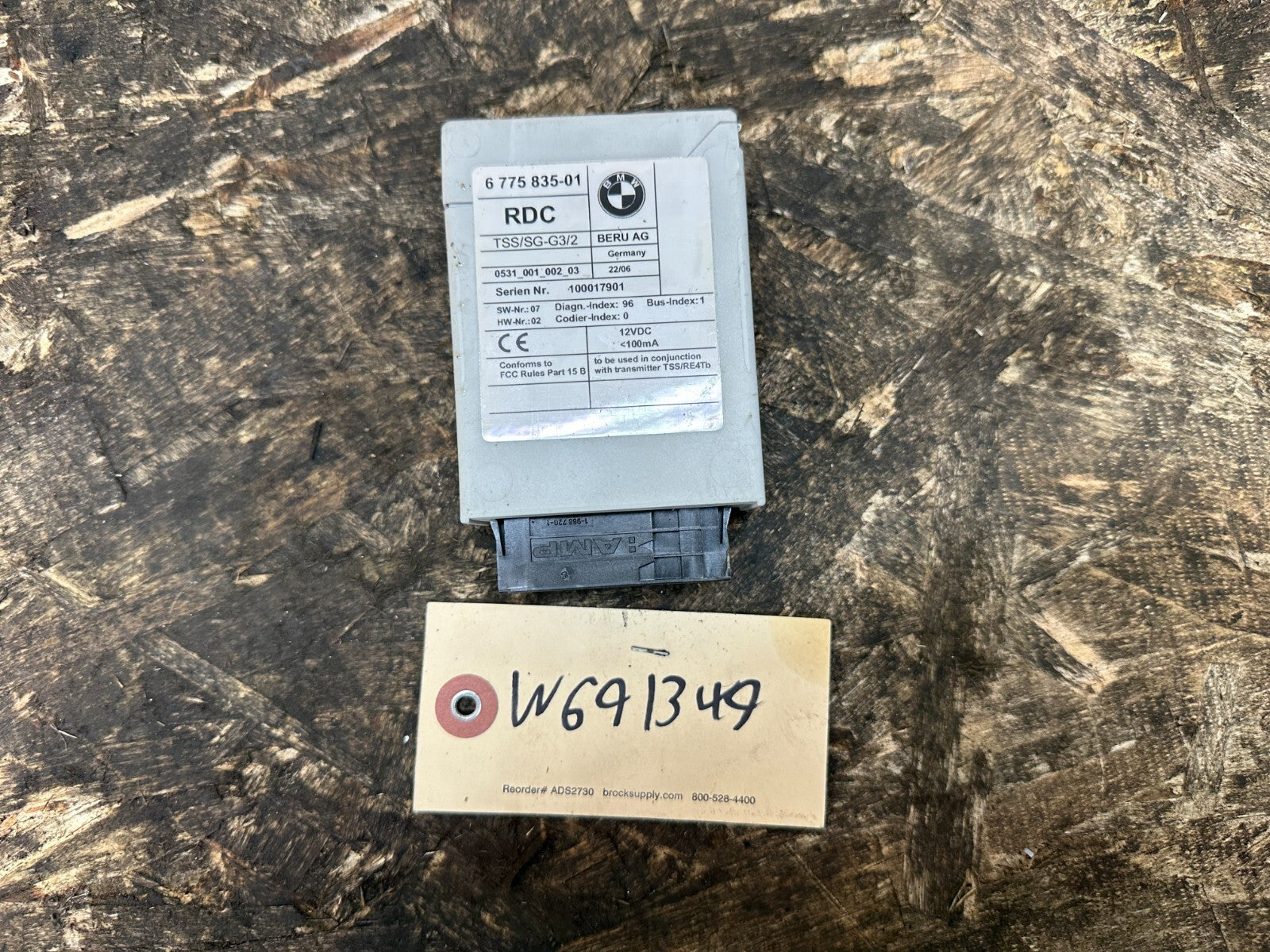 BMW 2003-2010 E83 X3 TIRE PRESSURE MONITOR CONTROL MODULE OEM 6775835