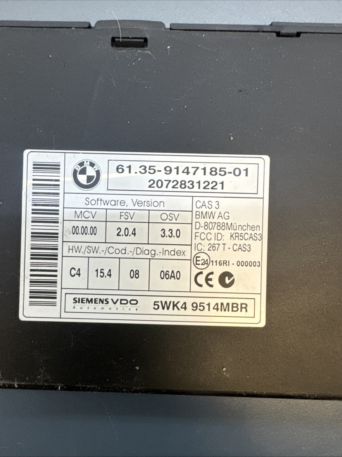 07-08 OEM BMW E90 DME ECU CAS Engine N54 Control Unit Computer Key MSD80 SET