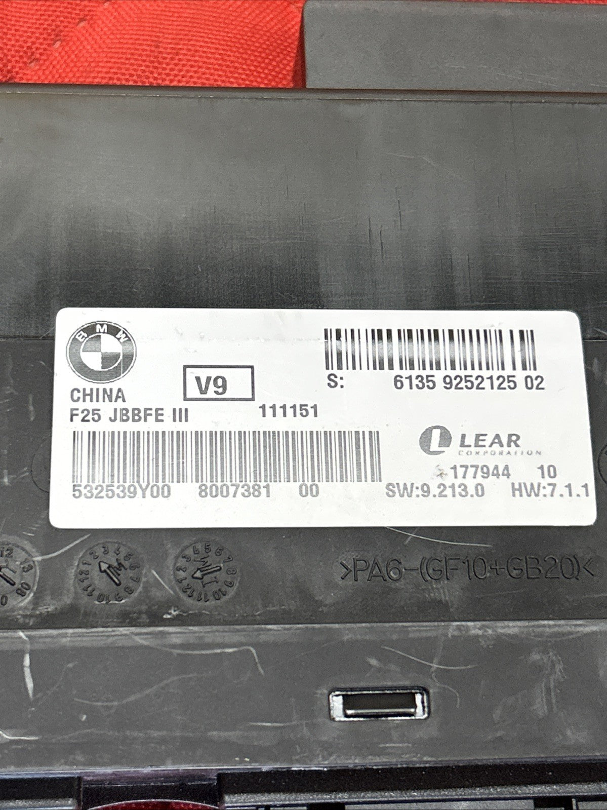 BMW X3 F25 X4 F26 CONTROL MODULE JUNCTION BOX ELECTRONICS 3 ECU JBBFEIII 9252125