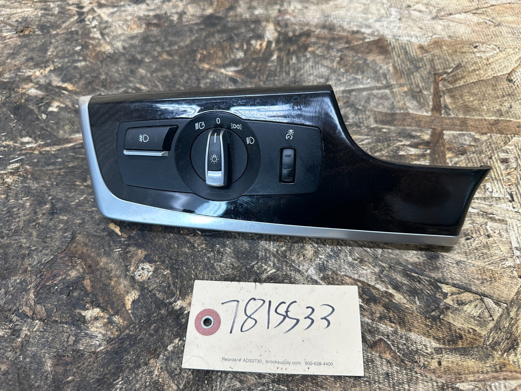 BMW 09-17 F10 F11 5 SERIES GLOSSY BLACK HEADLIGHT CONTROL SWITCH PANEL 9166644