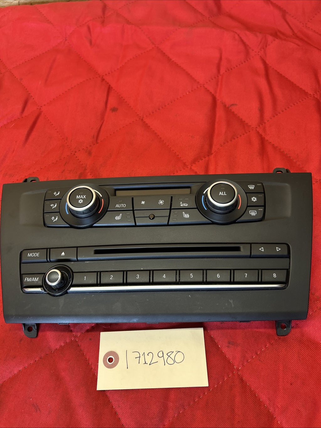2011-2014 BMW X3 3.0L - Front AC Climate Control / Stereo / CD UNIT 9252738