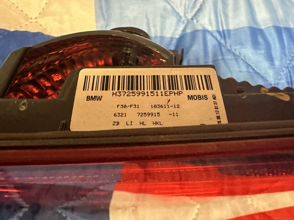 12-15 OEM BMW F30 F80 M3 SEDAN REAR LEFT DRIVER SIDE INNER TRUNK TAIL LIGHT OEM