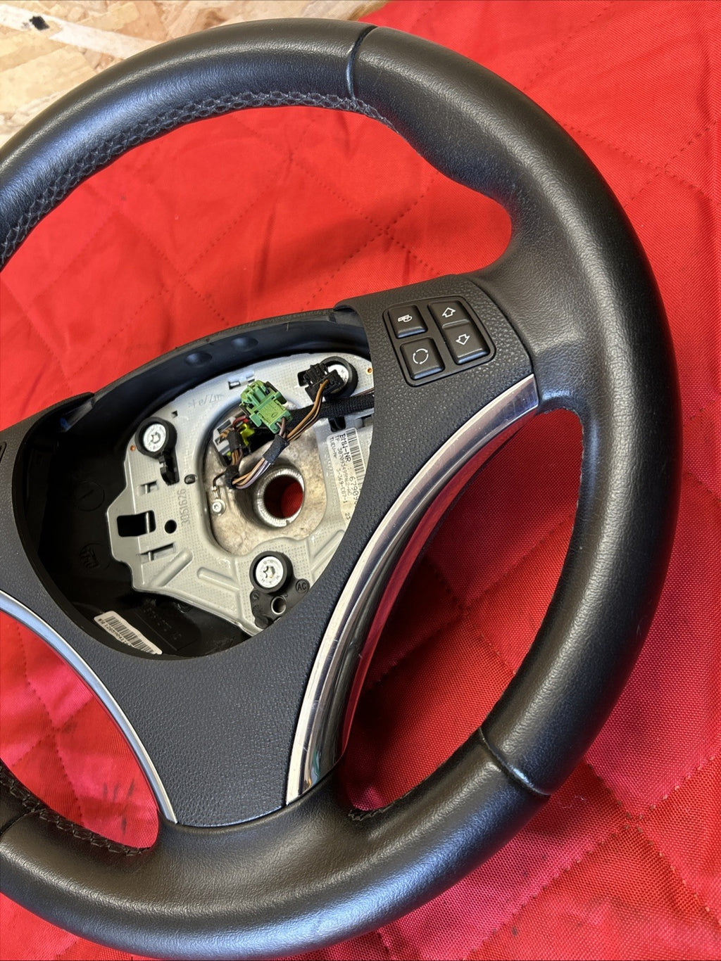 BMW 2006-2013 E9X 3 SERIES BLACK LEATHER STEERING WHEEL SPORT OEM 3051626