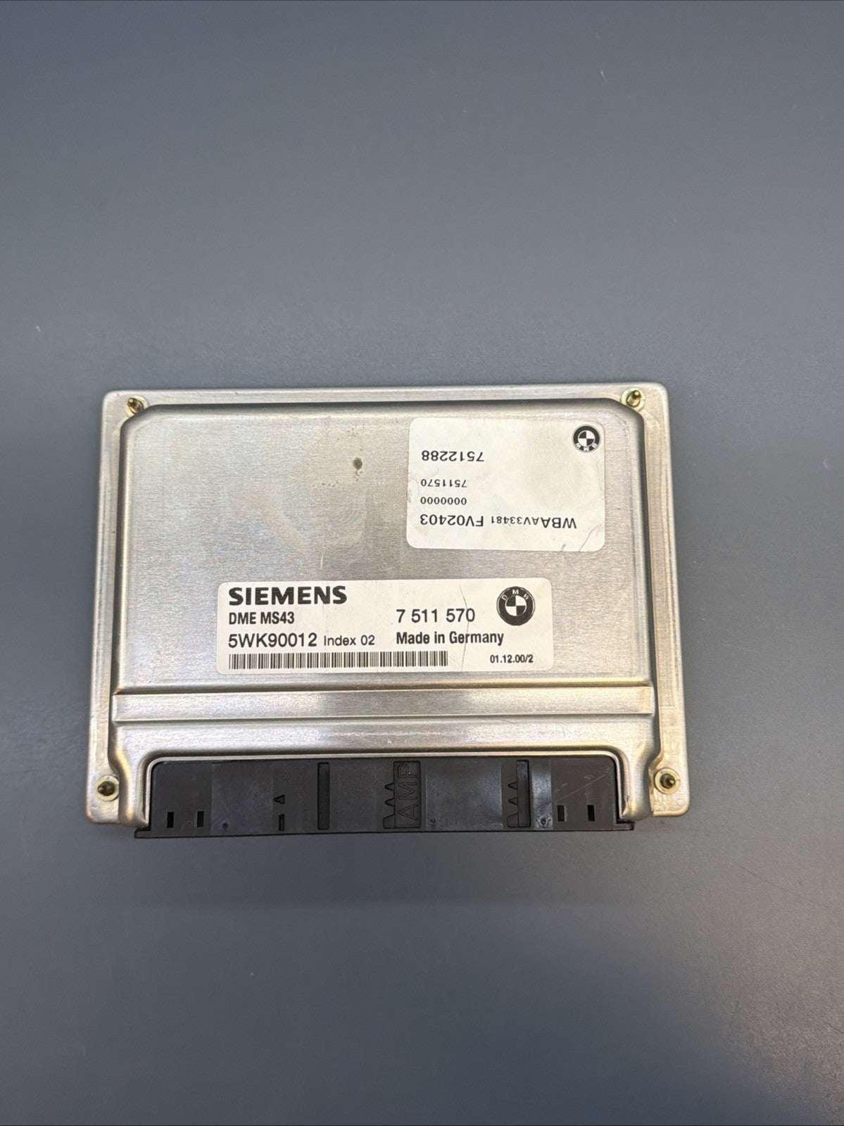01-05 BMW 325i MS43 5WK90012 7511570 ENGINE CONTROL MODULE ECU ECM PCM OEM UNIT